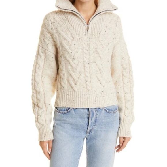 GANNI Chunky Cable Knit Half Zip Sweater - Picture 11 of 11